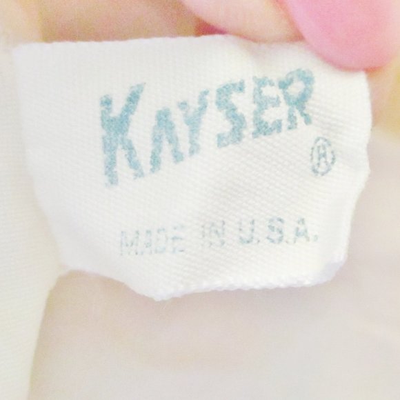 Vintage Kayser Women's Chiffon Short Negligee Nightgown, Peach, Cream Lace, P - Picture 9 of 12